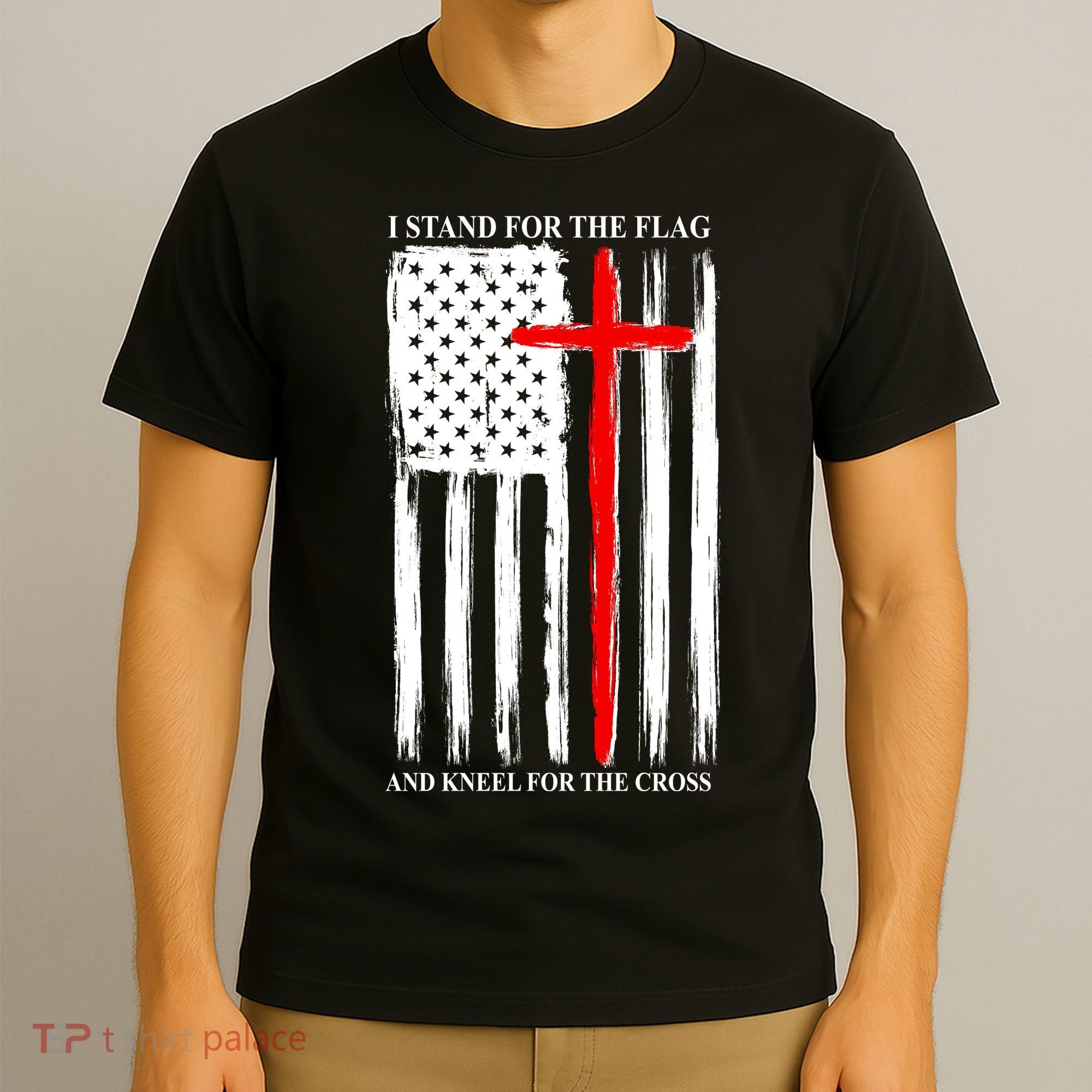 I Stand For the Flag And Kneel For The Cross Flag T-Shirt