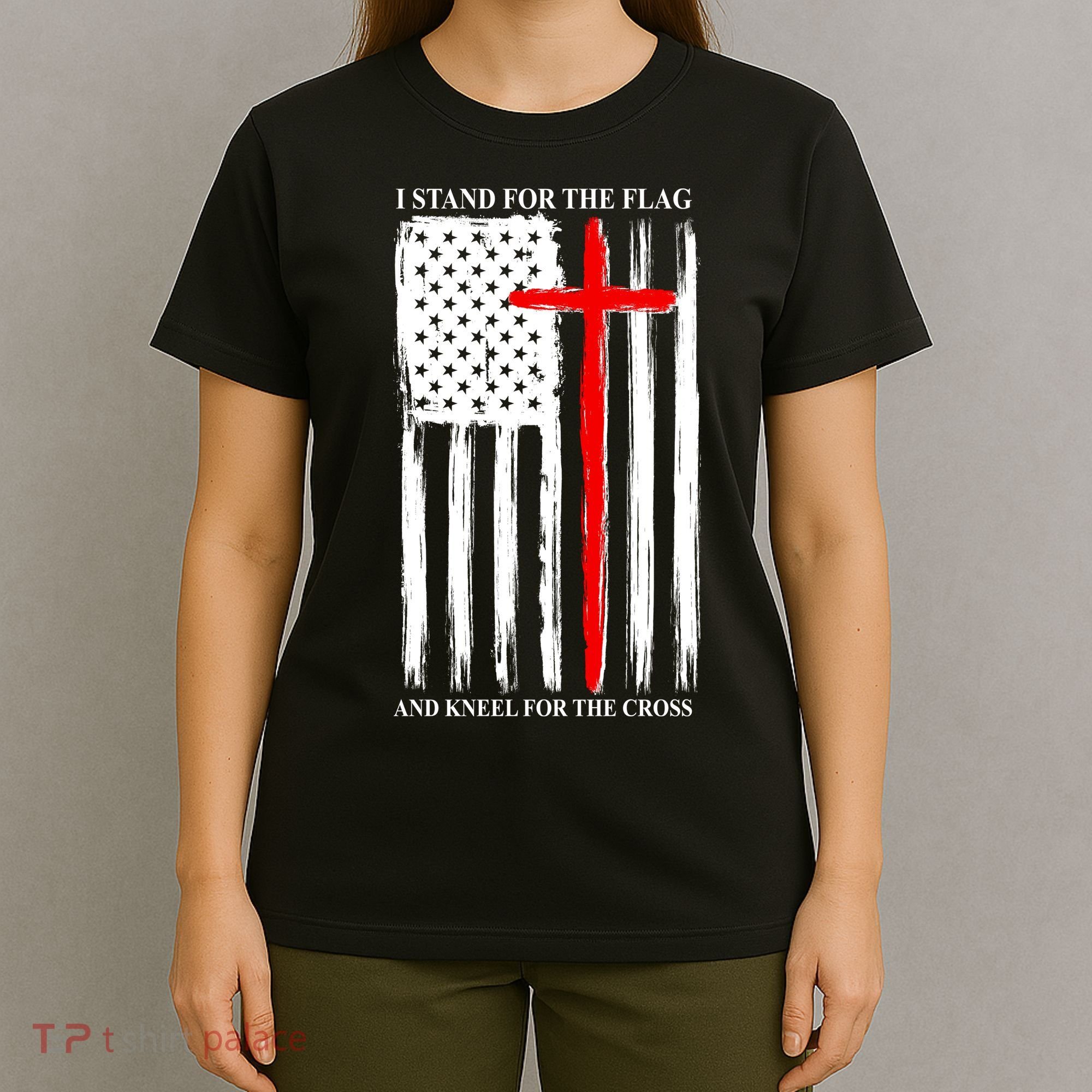 I Stand For the Flag And Kneel For The Cross Flag T-Shirt