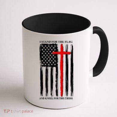 I Stand For the Flag And Kneel For The Cross Flag Coffee Mug back
