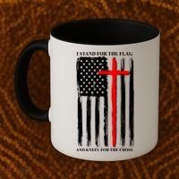 I Stand For the Flag And Kneel For The Cross Flag Coffee Mug thumb 2