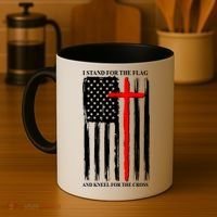 I Stand For the Flag And Kneel For The Cross Flag Coffee Mug thumb 4
