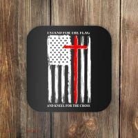 I Stand For the Flag And Kneel For The Cross Flag Coaster thumb 0