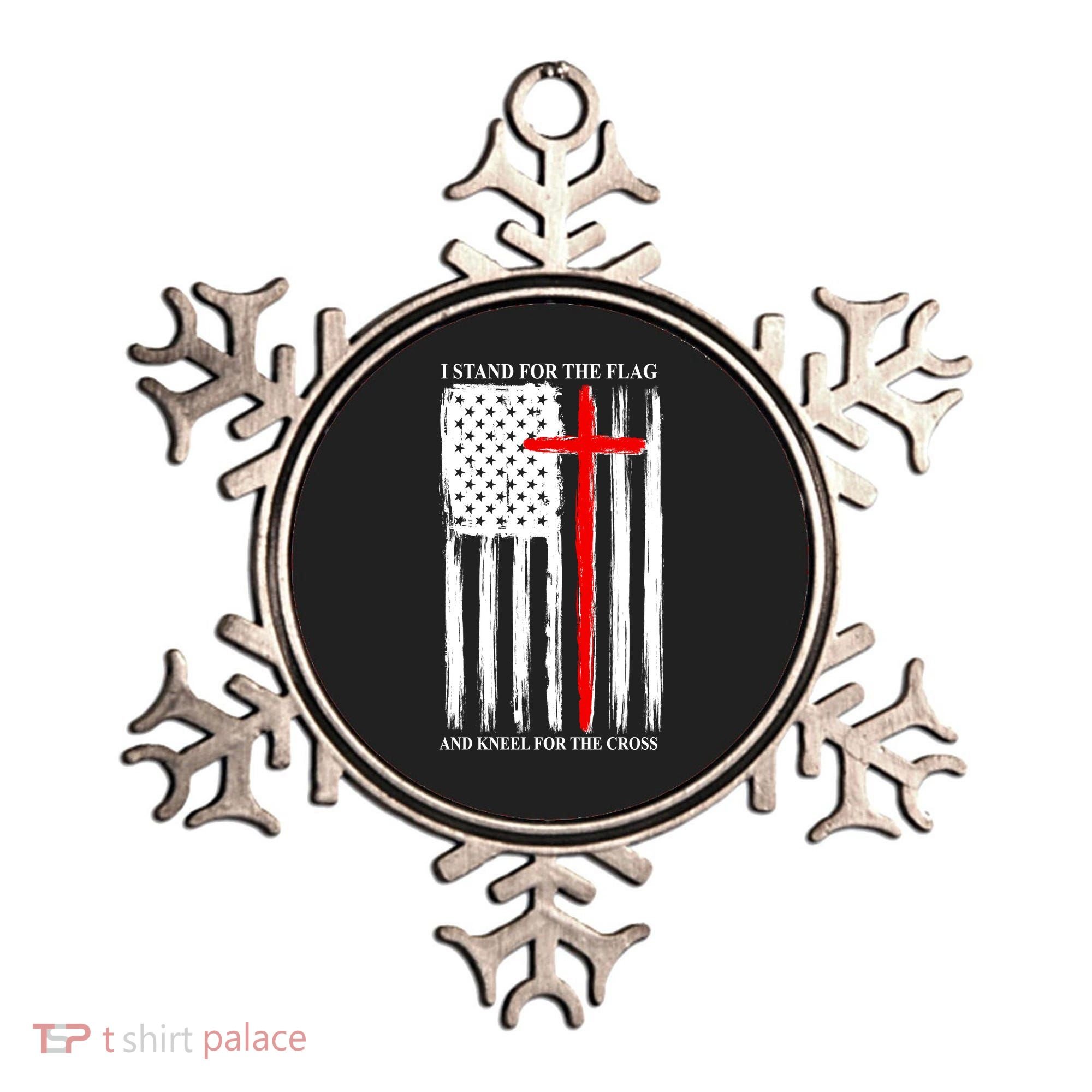 I Stand For the Flag And Kneel For The Cross Flag Ornament
