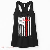 I Stand For the Flag And Kneel For The Cross Flag Women's Tank Top thumb 0