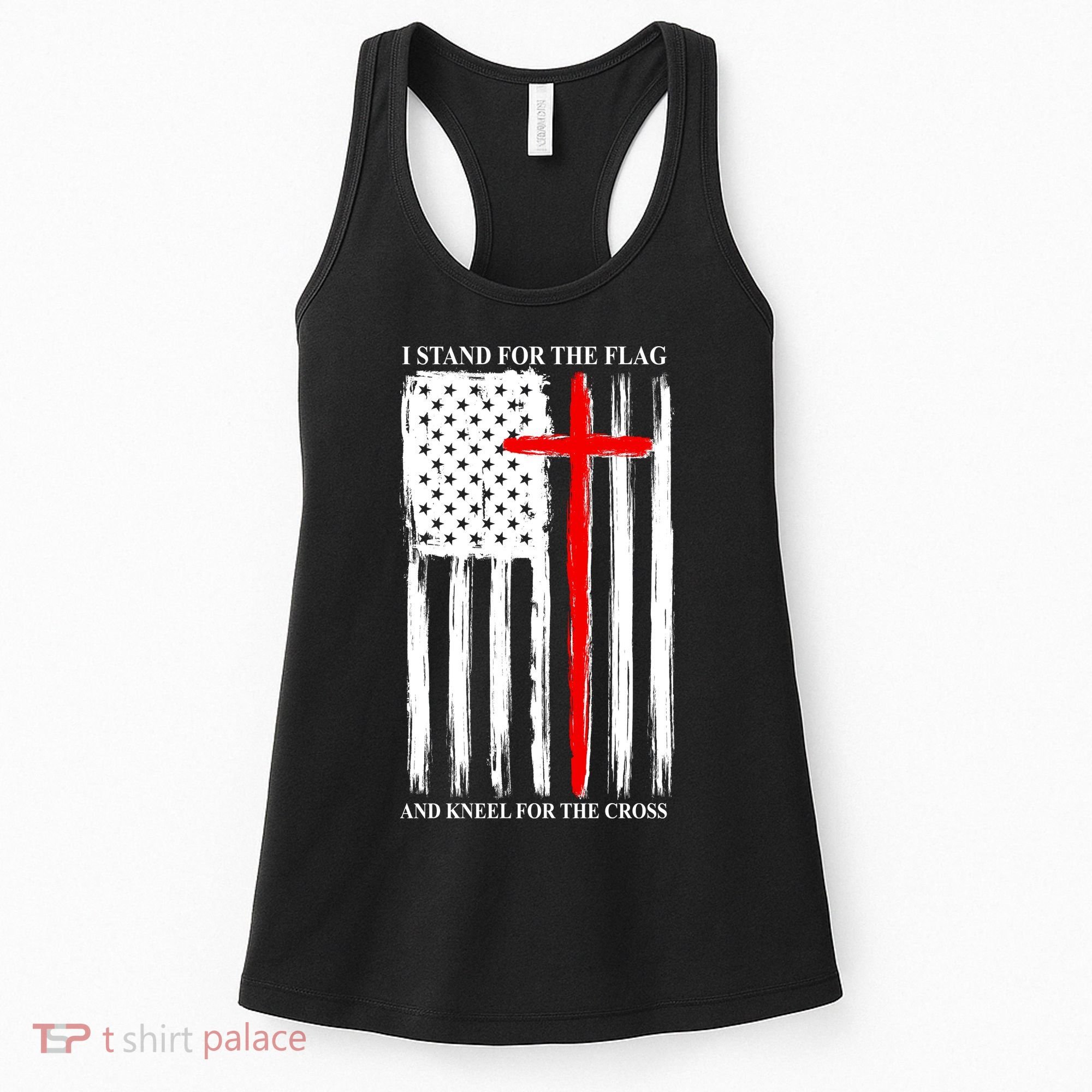 I Stand For the Flag And Kneel For The Cross Flag Women's Tank Top