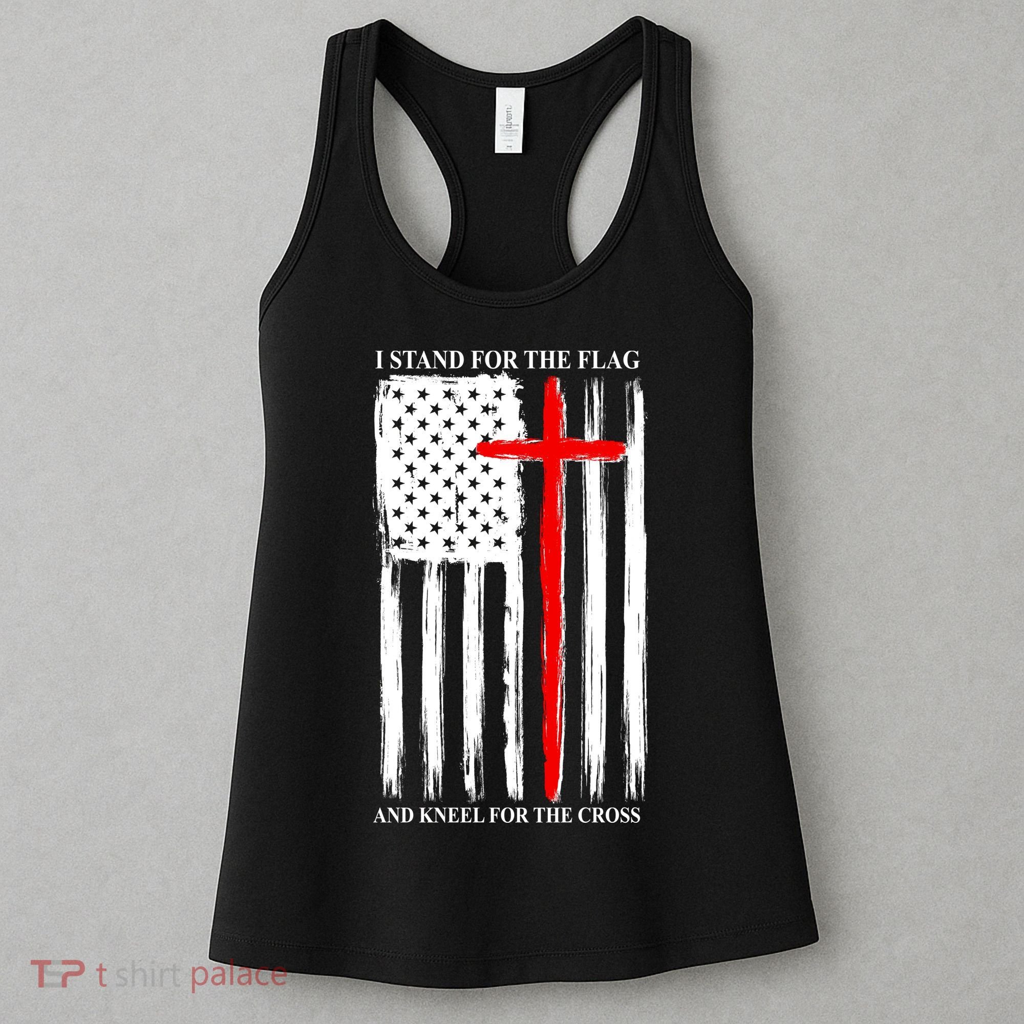 I Stand For the Flag And Kneel For The Cross Flag Women's Tank Top