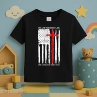 I Stand For the Flag And Kneel For The Cross Flag Toddler T-Shirt thumb 3