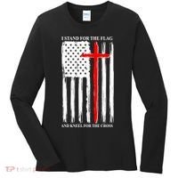 I Stand For the Flag And Kneel For The Cross Flag Women's Long Sleeve Shirt thumb 0