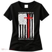 I Stand For the Flag And Kneel For The Cross Flag Women's T-Shirt thumb 0