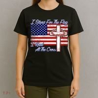 I Stand For The Flag I Kneel For The Cross Crown Of Thorns T-Shirt thumb 4