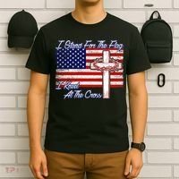 I Stand For The Flag I Kneel For The Cross Crown Of Thorns T-Shirt thumb 6