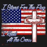 I Stand For The Flag I Kneel For The Cross Crown Of Thorns T-Shirt thumb 7