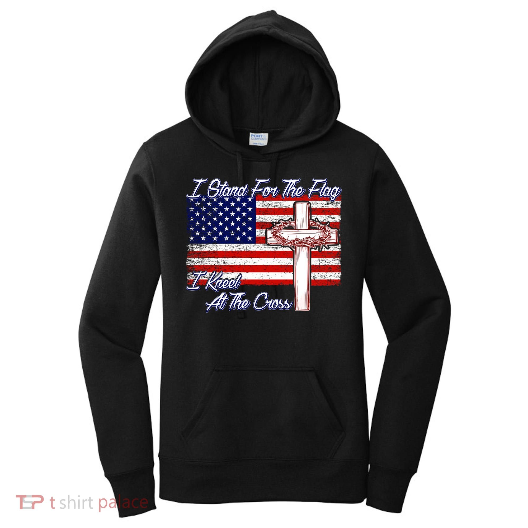 I Stand For The Flag I Kneel For The Cross Crown Of Thorns Women's Hoodie