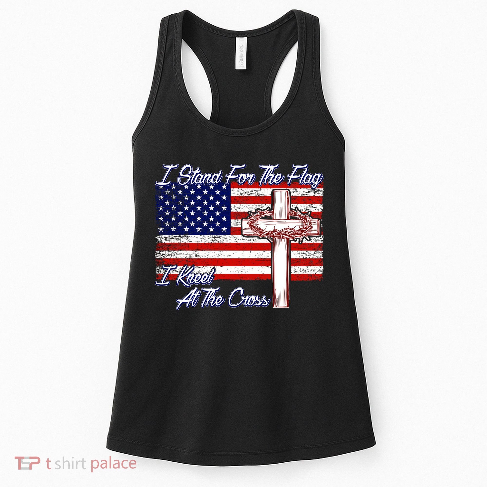 I Stand For The Flag I Kneel For The Cross Crown Of Thorns Women's Tank Top