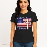 I Stand For The Flag I Kneel For The Cross Crown Of Thorns Women's T-Shirt thumb 4