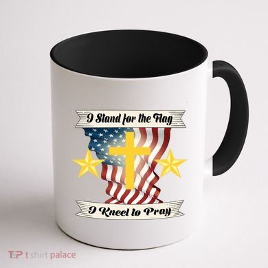 I Stand For The Flag I kneel To Pray America Coffee Mug back