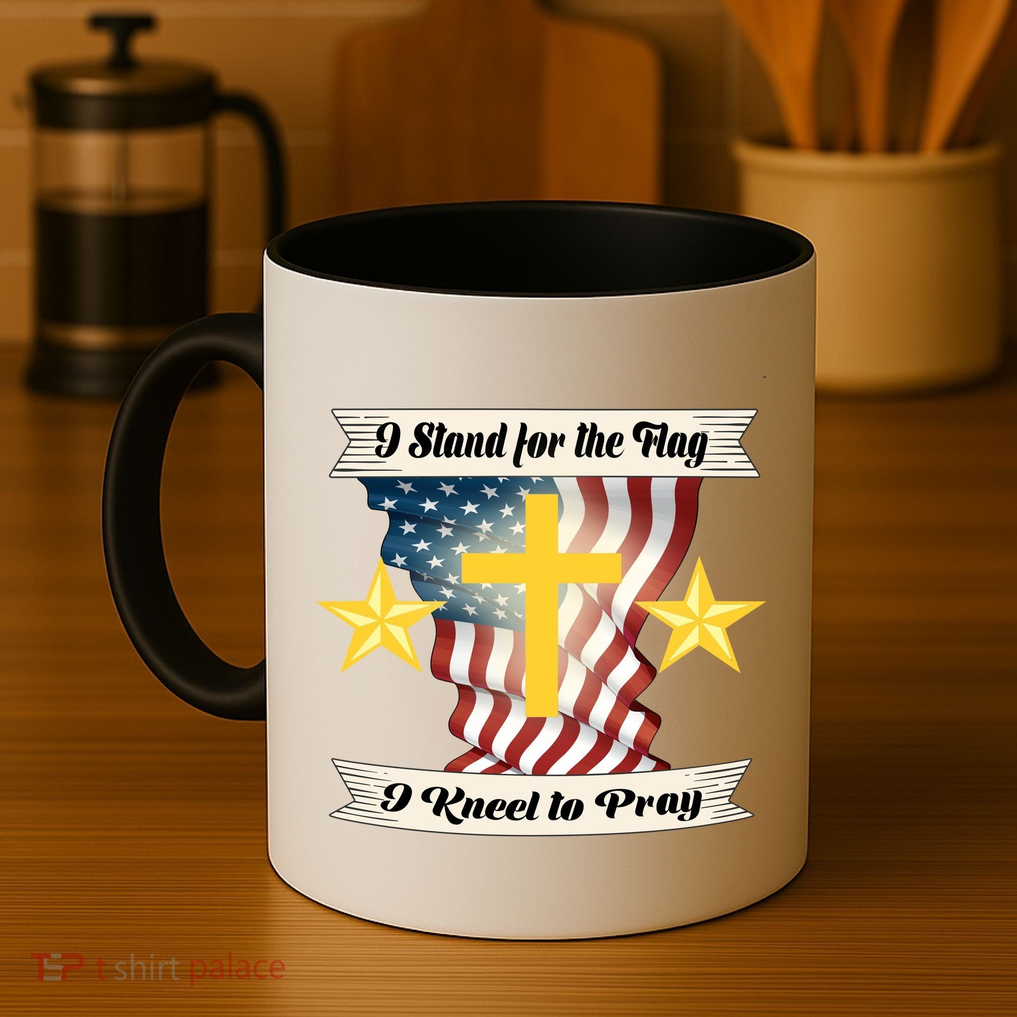 I Stand For The Flag I kneel To Pray America Coffee Mug