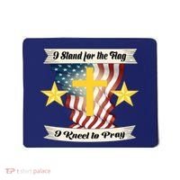 I Stand For The Flag I kneel To Pray America Mousepad thumb 0