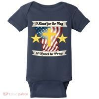 I Stand For The Flag I kneel To Pray America Baby Bodysuit thumb 0