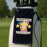I Stand For The Flag I kneel To Pray America Golf Towel thumb 2