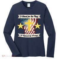 I Stand For The Flag I kneel To Pray America Women's Long Sleeve Shirt thumb 0