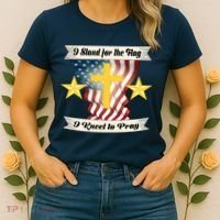 I Stand For The Flag I kneel To Pray America Women's T-Shirt thumb 2