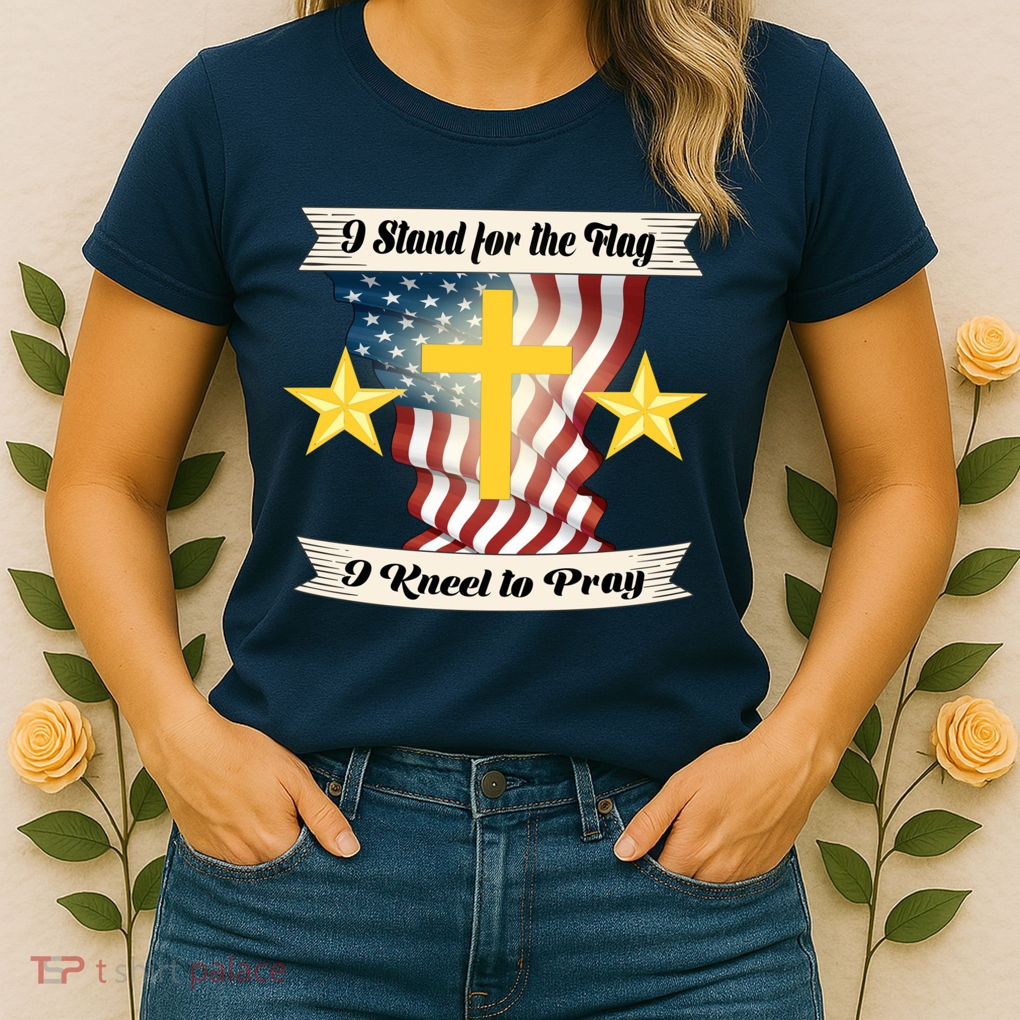 I Stand For The Flag I kneel To Pray America Women's T-Shirt
