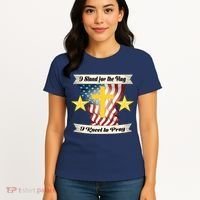 I Stand For The Flag I kneel To Pray America Women's T-Shirt thumb 4