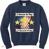 I Stand For The Flag I kneel To Pray America Kids Sweatshirt thumb 0