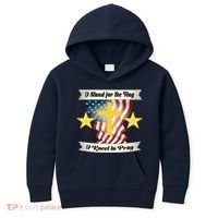 I Stand For The Flag I kneel To Pray America Kids Hoodie thumb 0