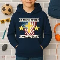 I Stand For The Flag I kneel To Pray America Kids Hoodie thumb 2