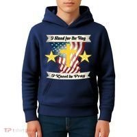 I Stand For The Flag I kneel To Pray America Kids Hoodie thumb 4