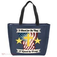 I Stand For The Flag I kneel To Pray America Tote Bag thumb 0