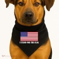 I Stand For The Flag USA National Anthem USA-Made Doggie Bandana thumb 1