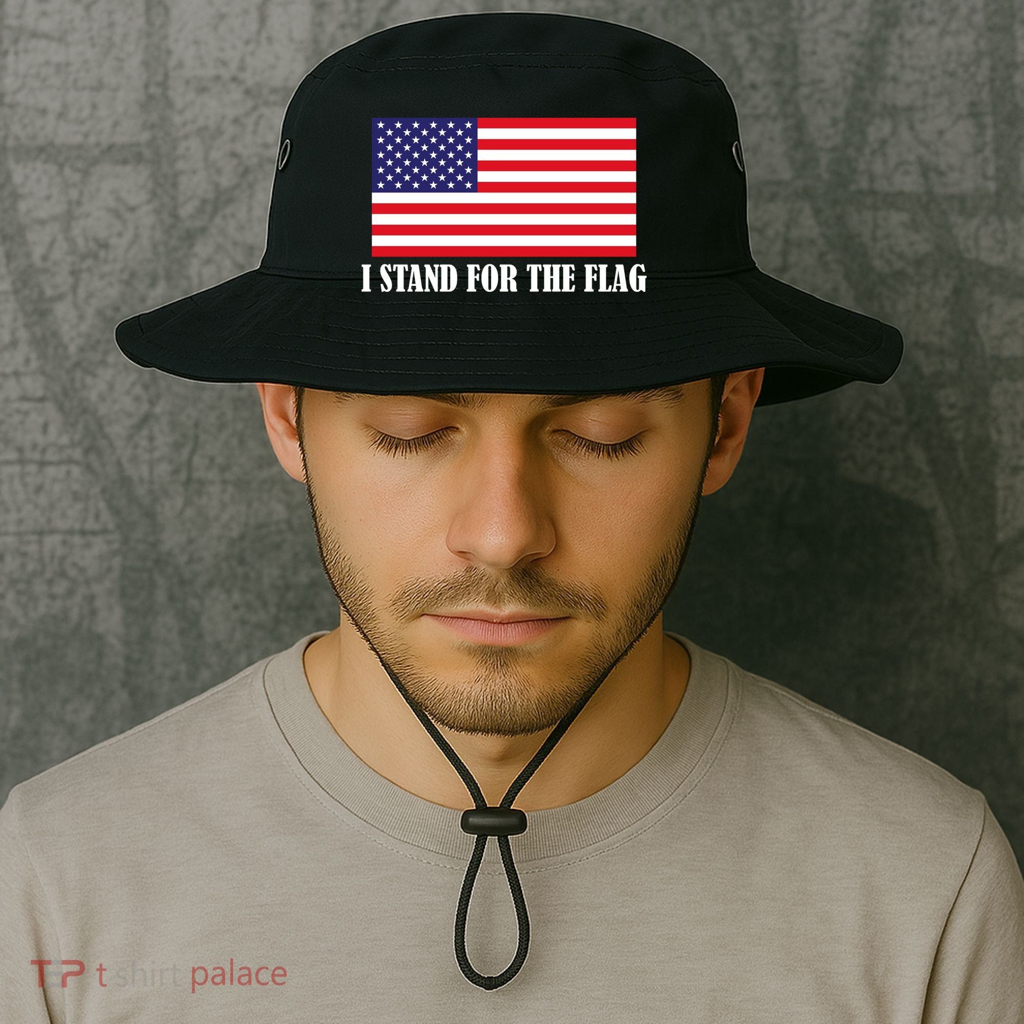 I Stand For The Flag USA National Anthem Bucket Hat