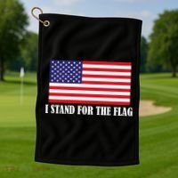 I Stand For The Flag USA National Anthem Golf Towel thumb 1