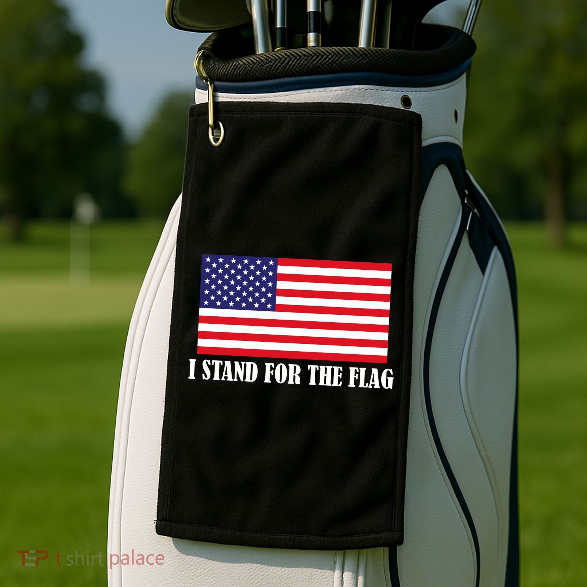 I Stand For The Flag USA National Anthem Golf Towel