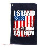 I Stand For The National Anthem Golf Towel thumb 0