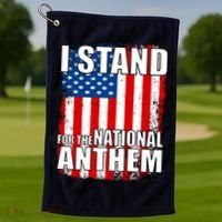 I Stand For The National Anthem Golf Towel thumb 1