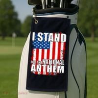 I Stand For The National Anthem Golf Towel thumb 2