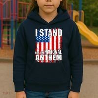 I Stand For The National Anthem Kids Hoodie thumb 3