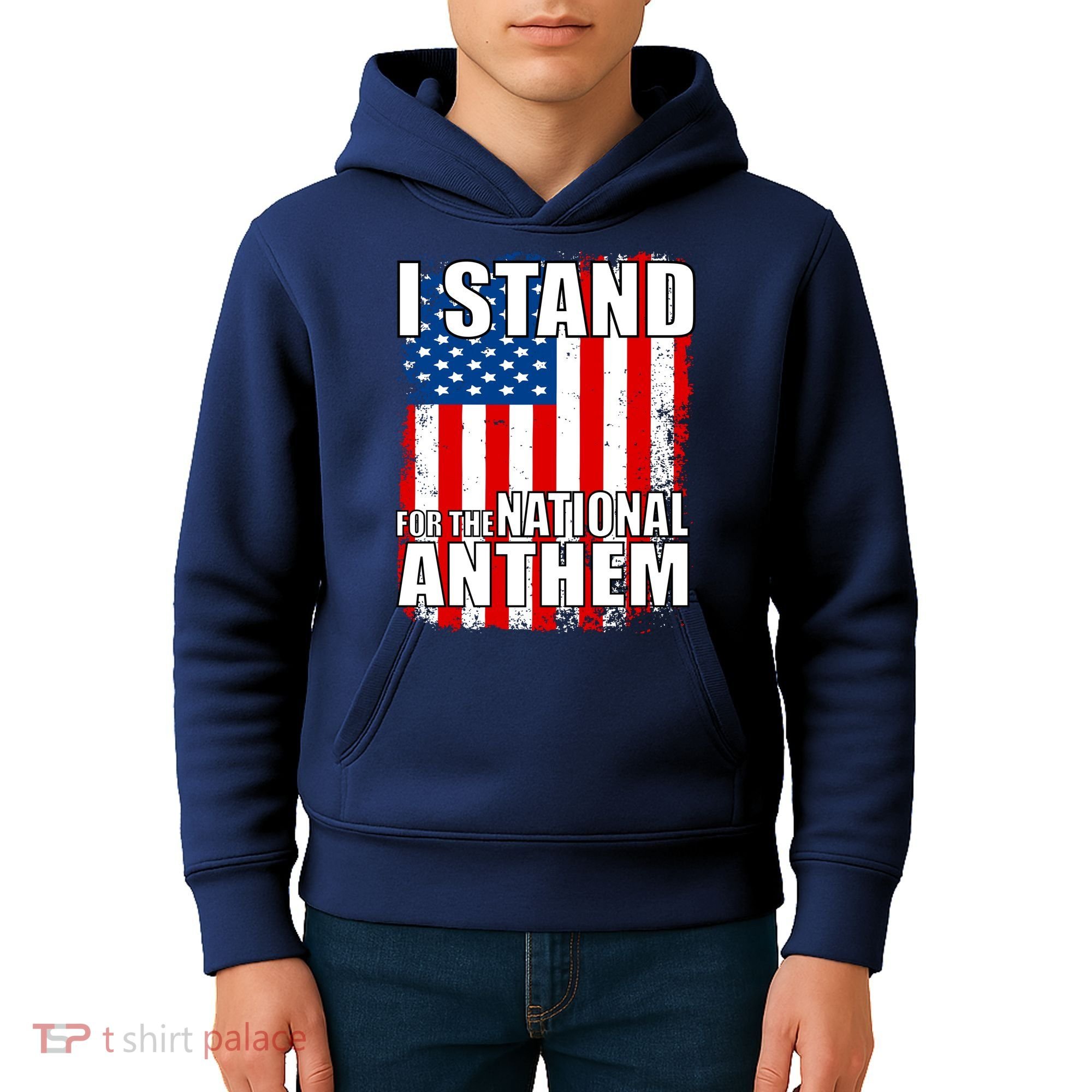 I Stand For The National Anthem Kids Hoodie