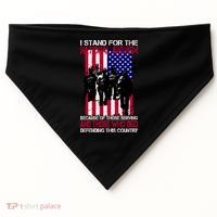 I Stand For The National Anthem Defending This Country USA-Made Doggie Bandana thumb 0