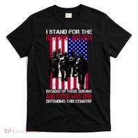 I Stand For The National Anthem Defending This Country T-Shirt thumb 0