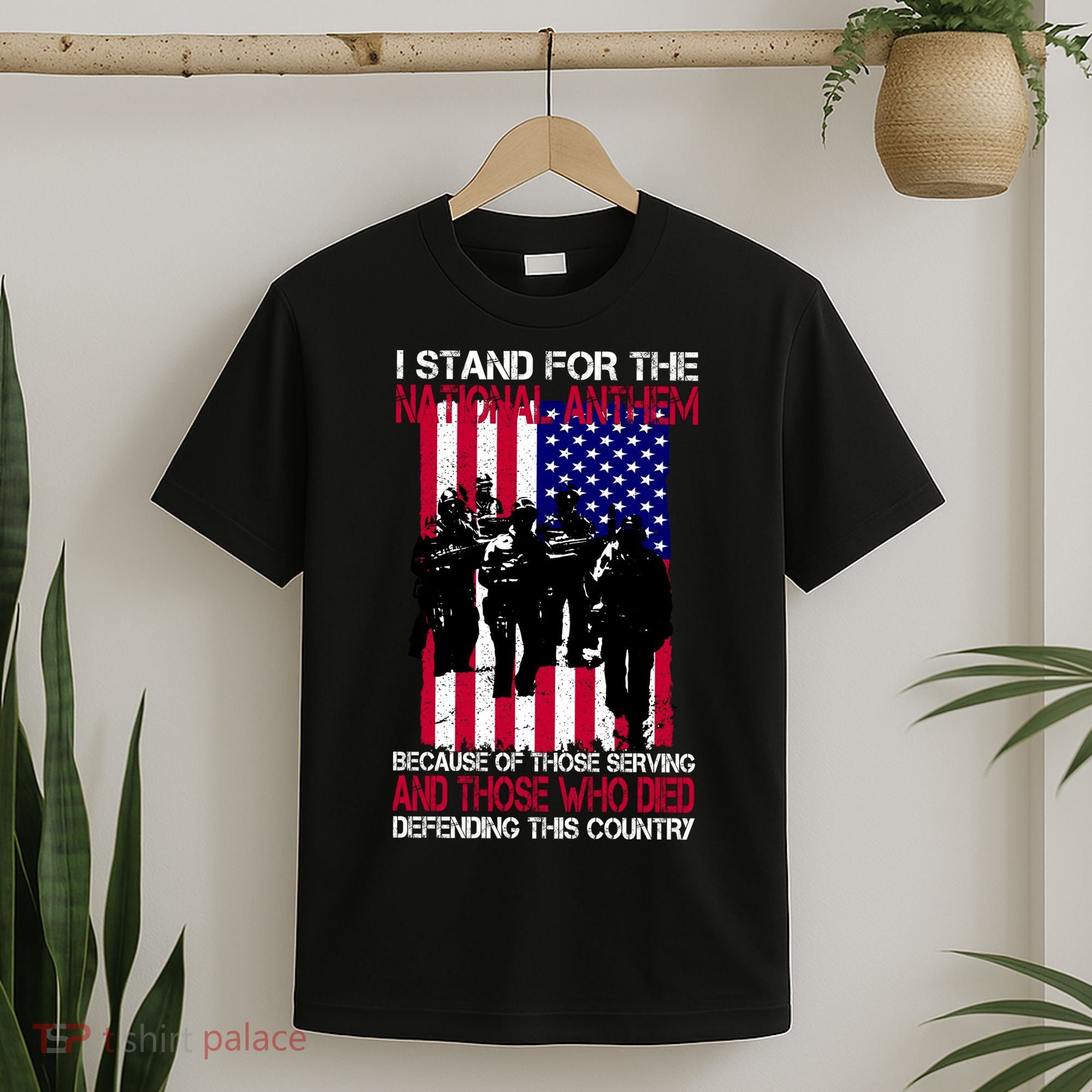 I Stand For The National Anthem Defending This Country T-Shirt