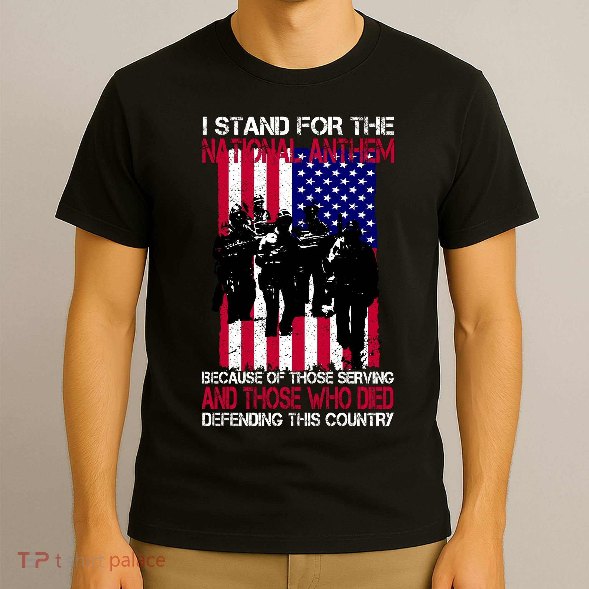 I Stand For The National Anthem Defending This Country T-Shirt