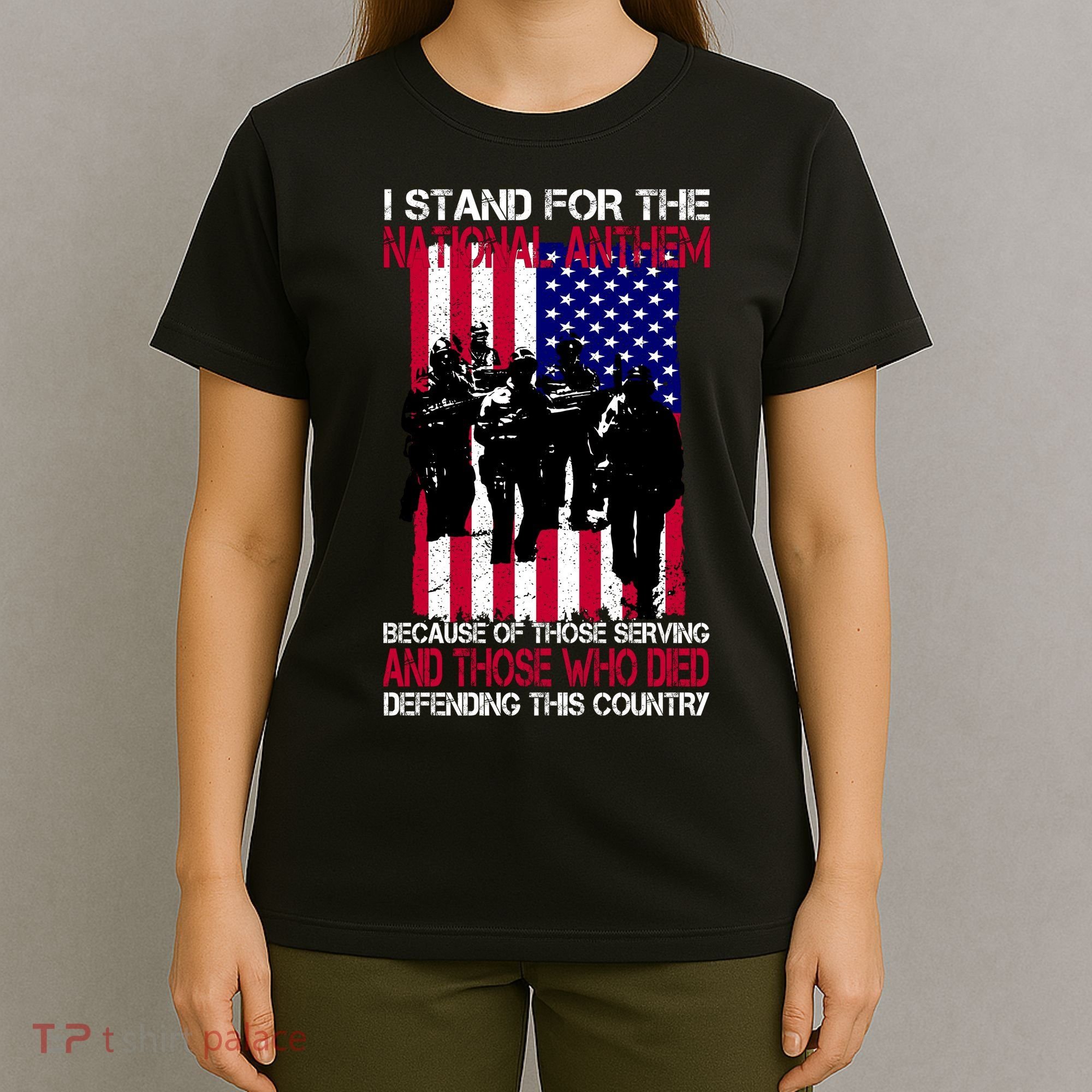 I Stand For The National Anthem Defending This Country T-Shirt