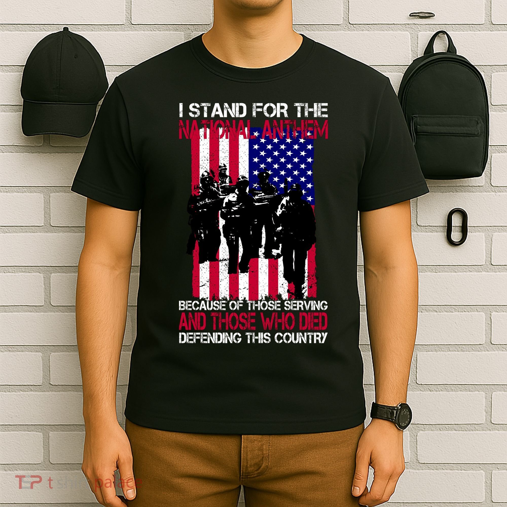 I Stand For The National Anthem Defending This Country T-Shirt