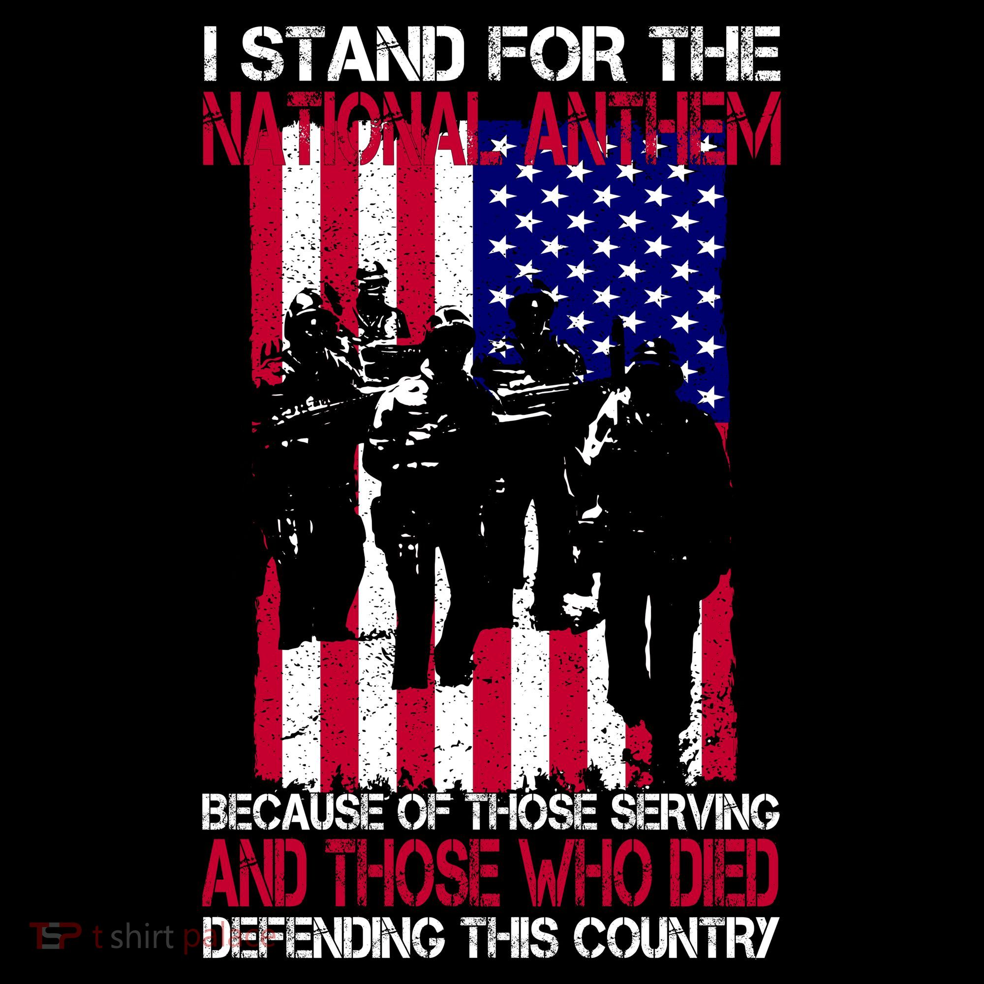 I Stand For The National Anthem Defending This Country T-Shirt