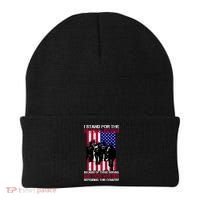 I Stand For The National Anthem Defending This Country Beanie thumb 0